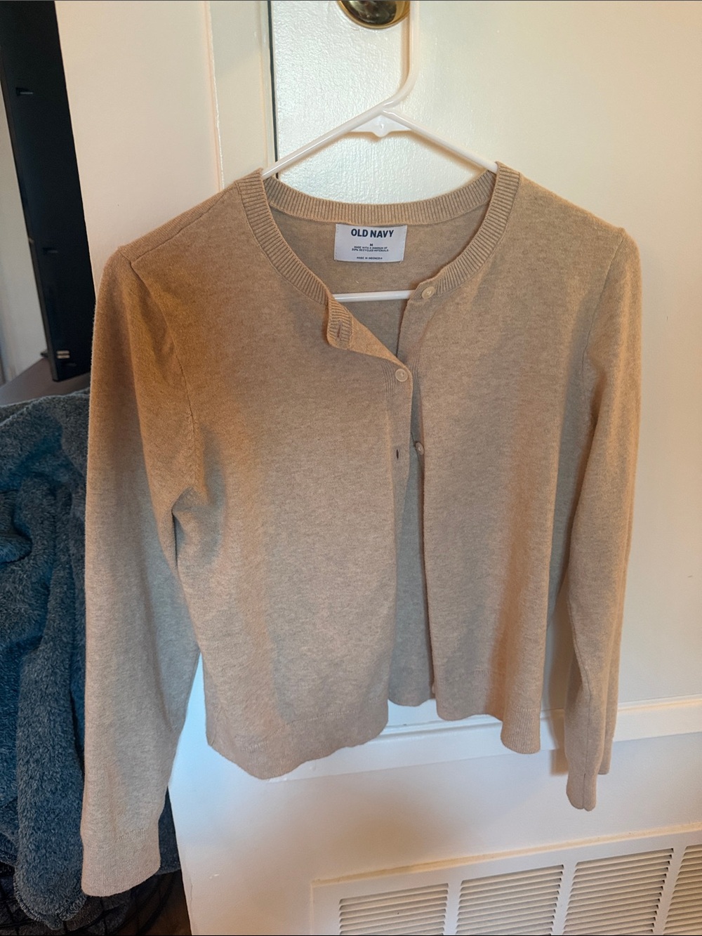 Old Navy Tan Button-Front Crewneck Cardigan